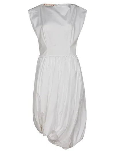 Marni Capped Sleeve Dress In Lily White