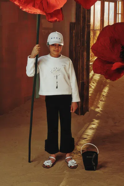 Marni Gabardine Baseball Cap With Logo In White