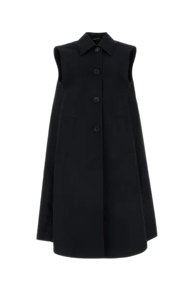 Marni Double-breasted Cotton Waistcoat In Black