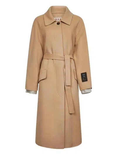 MARNI RAGLAN-SLEEVES BELTED COAT