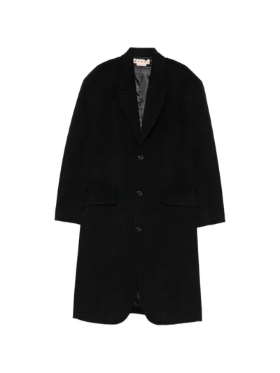 Marni Cappotto Monopetto Con Revers A Punta In Black