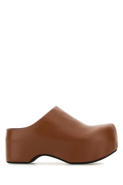 Marni Caramel Nappa Leather Mules