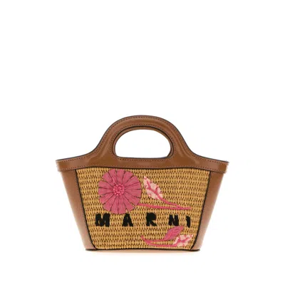 MARNI MARNI CARAMEL RAFFIA HANDBAG