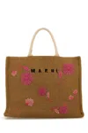 Marni Raffia Shopping Bag Embroidered Floral Design