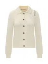 Marni Collared Cotton Knitwear Cardigan In Neutral