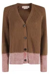 Marni Cardigan With "color Block" Pattern In Brown