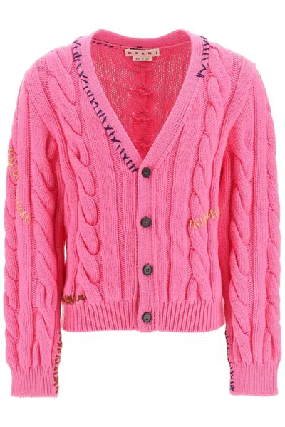 Pre-owned Marni Cardigan In Fuchsia