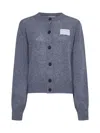 Marni Womens Cropped Rip-effect Cotton-knit Cardigan Peacock In Grey