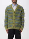 Marni Embroidered Mohair Blend Cardigan In Green