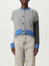 Marni Womens Bln38 Colour-block Brand-embroidered Cashmere Cardigan In Black