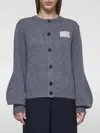 Marni Womens Cropped Rip-effect Cotton-knit Cardigan Peacock In Grau