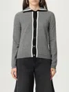 Marni Womens 00n60 Colour-block Brand-embroidered Wool Cardigan In Gray