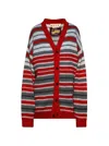 Marni Gestreifter Cardigan Mit V-ausschnitt In Multicolor