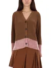 Marni Cardigan With "color Block" Pattern In Brown