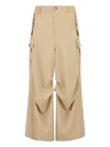 Marni Wide-leg Trousers Cargo Pockets In Nude