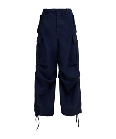 Marni Cargo-pocket Cotton Trousers In Black