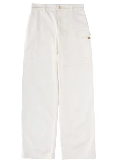 Marni Utility Trousers Belt Loops Side And Back Pockets In White
