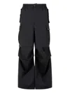 Marni Men's Wide Leg Cargo Trousers With Elastic Waistband In Black