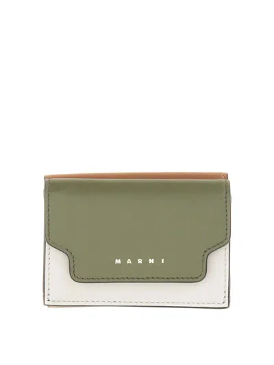 Marni Tri-fold Wallet In Green