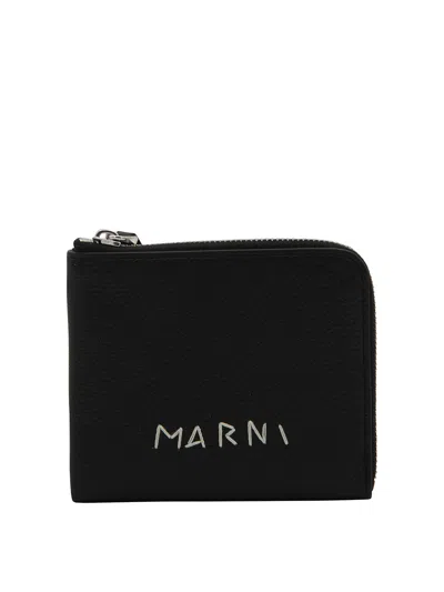 Marni Black Leather Wallet