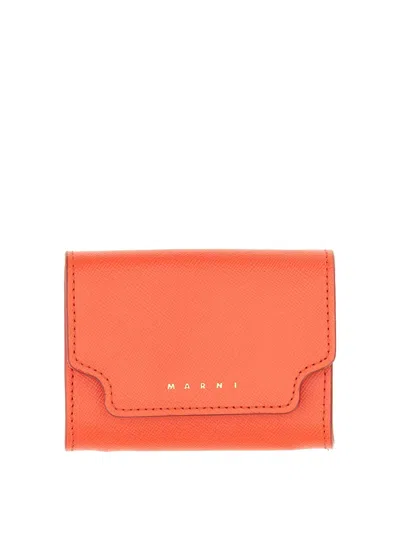 Marni Two-tone Wallet In Red