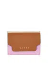 Marni Three Section Wallet Foldable Design In Nude & Neutrals