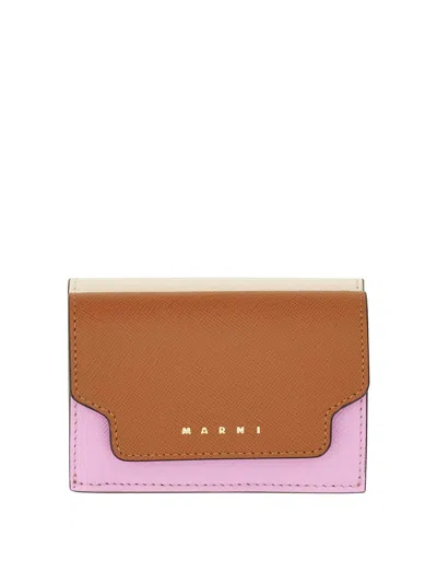 Marni Tri-fold Wallet In Brown