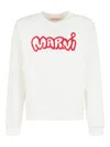 Marni Cartoon-logo Cotton Sweater In White