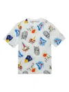 Marni T-shirt In Jersey Con Grafica Allover Jungle In White