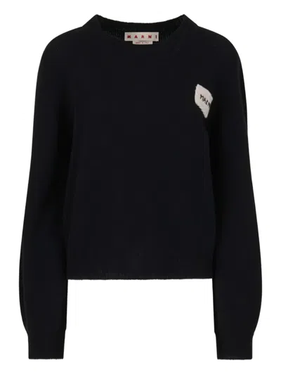 Marni Cashmere Balloon-sleeve Sweater In Black
