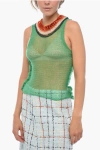 Marni Cashmere Blend Tank Top With Corduroy Detail
