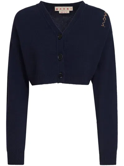 Marni Cashmere Cardigan In 蓝色