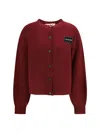 Marni Cashmere Cardigan With Patch In Red