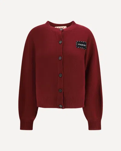 MARNI CASHMERE CARDIGAN WITH PATCH