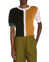 Marni Cashmere Color Blocked Short Sleeve Sweater In Multi