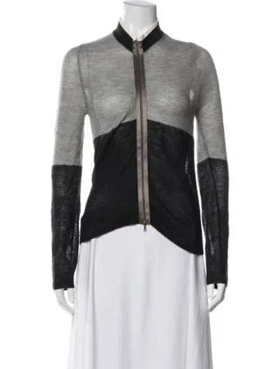 Pre-owned Marni Cashmere Colorblock Pattern Jacket In Grey