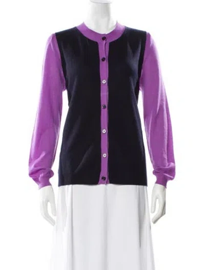 Pre-owned Marni Cashmere Colorblock Pattern Sweater In Blue