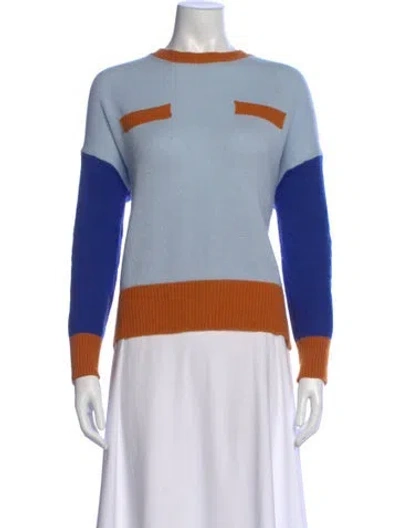Pre-owned Marni Cashmere Colorblock Pattern Sweater In Blue