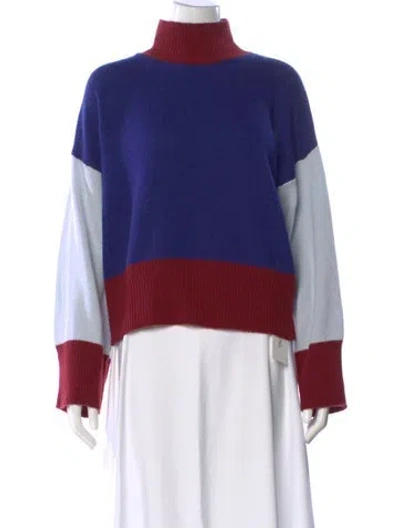 Pre-owned Marni Cashmere Colorblock Pattern Sweater In Blue