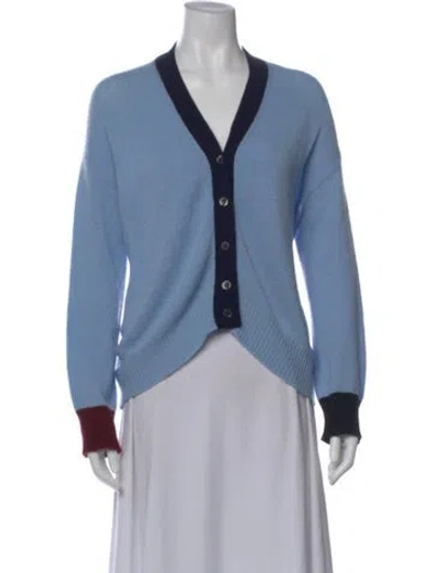 Pre-owned Marni Cashmere Colorblock Pattern Sweater In Blue