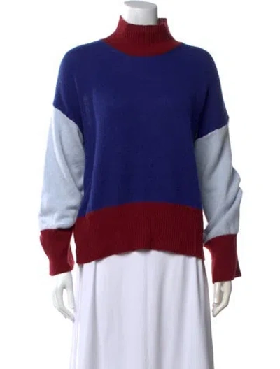 Pre-owned Marni Cashmere Colorblock Pattern Sweater In Blue