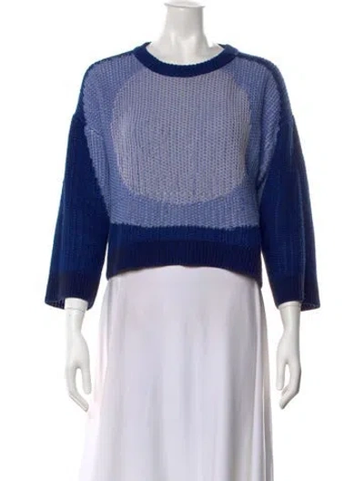 Pre-owned Marni Cashmere Colorblock Pattern Sweater In Blue