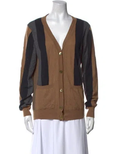 Pre-owned Marni Cashmere Colorblock Pattern Sweater In Brown