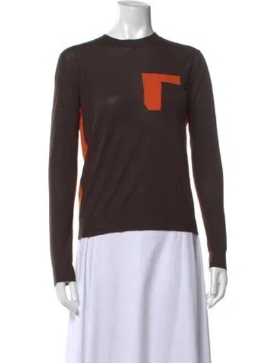 Pre-owned Marni Cashmere Colorblock Pattern Sweater In Brown