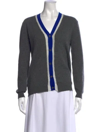 Pre-owned Marni Cashmere Colorblock Pattern Sweater In Gray