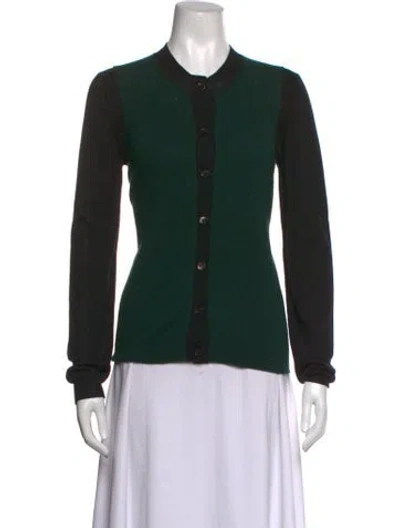 Pre-owned Marni Cashmere Colorblock Pattern Sweater In Green