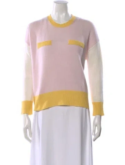 Pre-owned Marni Cashmere Colorblock Pattern Sweater In Pink