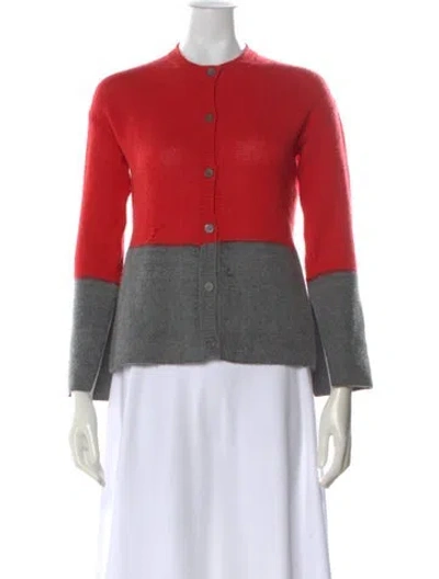 Pre-owned Marni Cashmere Colorblock Pattern Sweater In Pink