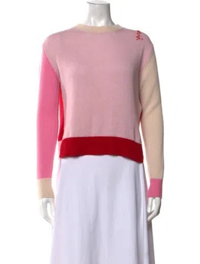 Pre-owned Marni Cashmere Colorblock Pattern Sweater In Pink
