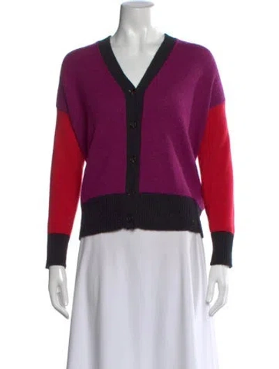 Pre-owned Marni Cashmere Colorblock Pattern Sweater In Purple